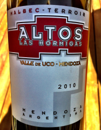 wine, Argentina, Uco Valley, Mendoza, Clos de Chacras, Altos las Hormigas Malbec